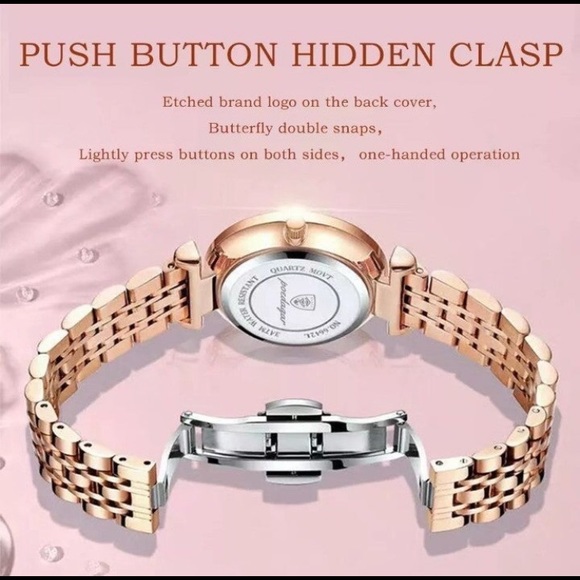 POEDAGAR INTERNATIONAL FASHION ROSE GOLD STAINLESS STEEL WATER RESISTANT WATCH - Picture 12 of 12